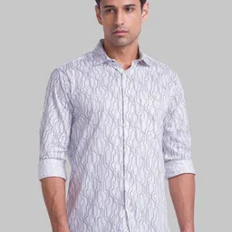 Park Avenue Men White Slim Fit Printed Organic Cotton Casual Shirt-image-53