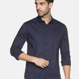 SHOWOFF Men Navy Blue Slim Fit Printed Casual Shirt-image-37