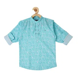 CAVIO Boys Mandarin Collar Comfort Floral Printed Casual Cotton Shirt-picture-15