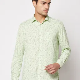 Crimsoune Club Men Green Comfort Floral Printed Casual Shirt-picture-28