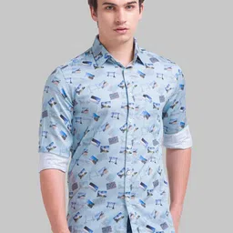 Parx Men Green Slim Fit Floral Printed Casual Shirt-picture-35