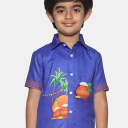Sethukrishna Boys Ethnic Motifs Printed Cotton Casual Shirt-picture-56