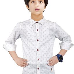 MADE IN THE SHADE Boys Spread Collar Geometric Printed Cotton Casual Shirt-picture-31