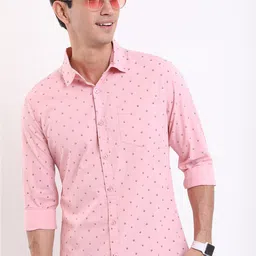 KETCH Micro Ditsy Printed Spread Collar Cotton Slim Fit Casual Shirt-picture-16