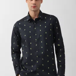 SIMON CARTER LONDON Slim Fit Opaque Conversational Printed Pure Cotton Casual Shirt-image-55