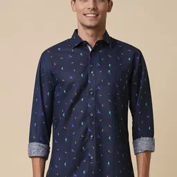 Allen Solly Slim Fit Conversational Printed Linen & Cotton Casual Shirt-picture-25