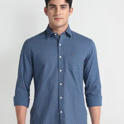 Arrow Sport Slim Fit Opaque Printed Spread Collar Casual Shirt-picture-39