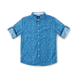 Allen Solly Junior Boys Slim Fit Opaque Printed Casual Shirt-picture-30