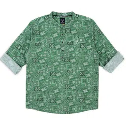 Allen Solly Junior Boys Slim Fit Opaque Printed Casual Shirt-picture-27
