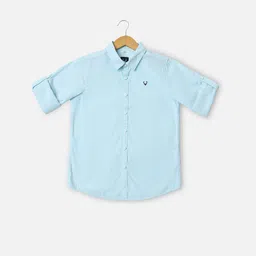 Allen Solly Junior Boys Slim Fit Spread Collar Long Roll Up Sleeves Cotton Casual Shirt-picture-13