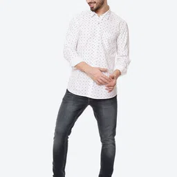 Numero Uno Slim Fit Micro Ditsy Printed Spread Collar Cotton Casual Shirt-picture-11