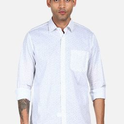 AD By Arvind Men Blue Opaque Printed Cotton Casual Shirt-picture-33