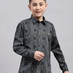 Monte Carlo Boys Ethnic Motifs Printed Cotton Casual Shirt-image-50