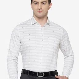 Greenfibre Men Slim Fit Horizontal Stripes Formal Shirt-picture-19