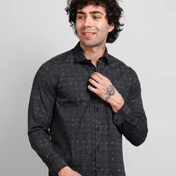 TIM PARIS Textured Opaque Cotton Casual Shirt-picture-39