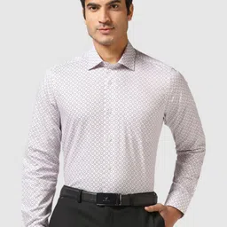 Blackberrys India Slim Floral Printed Cotton Spread Collar Slim Fit Opaque Formal Shirt-picture-20