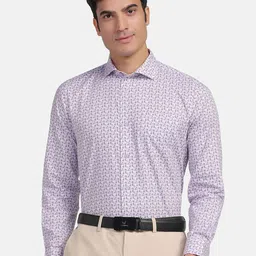 Blackberrys Straight Slim Fit Floral Printed Cotton Formal Shirt-image-11