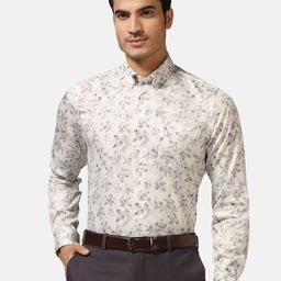 Blackberrys Straight Slim Fit Floral Printed Button-Down Collar Cotton Formal Shirt-picture-17