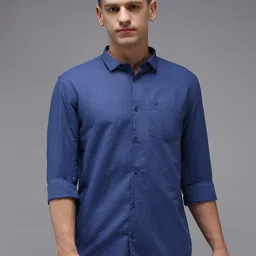 SHOWOFF Men Navy Blue Comfort Cotton Casual Shirt-image-58