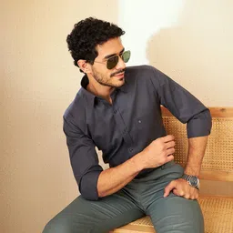 DENNISON Smart Spread Collar Cotton Formal Shirt-image-64