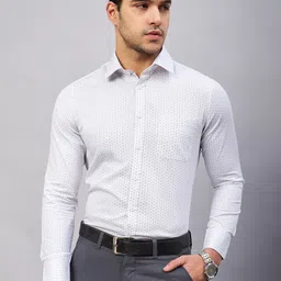 LOUIS STITCH Geometric Printed Comfort Cotton Formal Shirt-picture-36