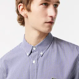 Lacoste Modern Gingham Checked Casual Pure Cotton Shirt image 2