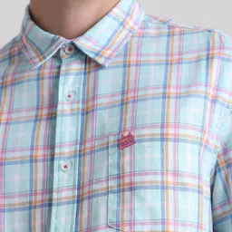 Jack & Jones Tartan Checked Spread Collar Pure Cotton Casual Shirt image 2