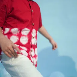 Tiber Taber Boys Red & White Smart Printed Casual Shirt image 2