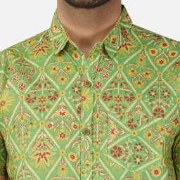 BASE 41 Ethnic Motifs Printed Slim Fit Casual Shirt image 2