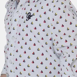 One Friday Boys White Comfort Printed Casual Shirt image 5