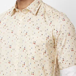 Parx Slim Fit Floral Printed Spread Collar Long Sleeves Cotton Casual Shirt image 3