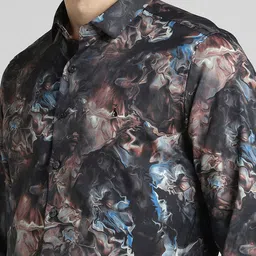 SIMON CARTER LONDON Abstract Printed Slim Fit Cotton Casual Shirt image 2
