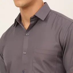 JAINISH Men Grey Solid Classic Formal Shirt image 2