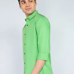 KHUSHI CREATION Men Original Spread Collar Solid Cotton Casual Shirt image 5