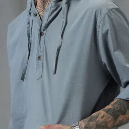 WROGN Comfort Hooded Long Sleeves Regular Fit Casual Shirt image 3