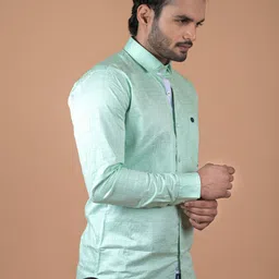 INDIAN THREADS Men Relaxed Fit Spread Collar Geometric Printed Cotton Casual Shirt image 2