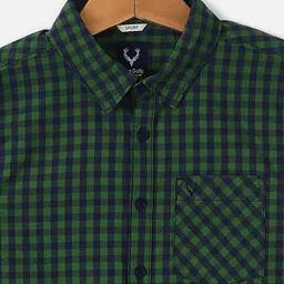 Allen Solly Junior Boys Slim Fit Opaque Checked Cotton Casual Shirt image 3