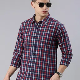 Metronaut Slim Fit Opaque Checked Cotton Casual Shirt image 3