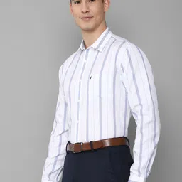 Allen Solly Men White Slim Fit Striped Casual Shirt image 4