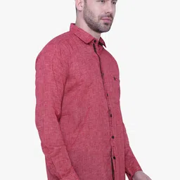 Kuons Avenue Men Red Smart Slim Fit Casual Shirt image 3