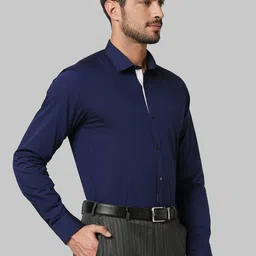 Park Avenue Men Blue Slim Fit Cotton Formal Shirt image 2