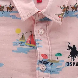 U.S. Polo Assn. Kids Boys Classic Conversational Printed Pure Cotton Casual Shirt image 3
