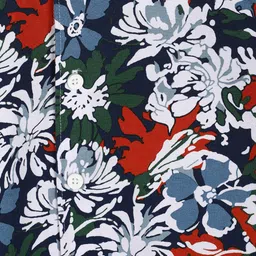 Allen Solly Junior Boys Blue Floral Printed Casual Cotton Shirt image 3