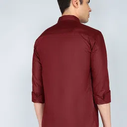 KHUSHI CREATION Men Original Spread Collar Textured Cotton Casual Shirt image 3