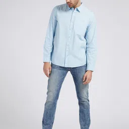 GUESS Men Solid Pocket Slim Fit Casual Shirt image 4