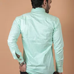 INDIAN THREADS Men Relaxed Fit Spread Collar Geometric Printed Cotton Casual Shirt image 5