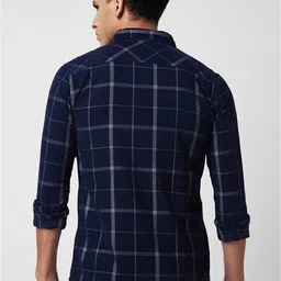 SPYKAR Windowpane Checks Button-Down Collar Slim Fit Cotton Casual Shirt image 4