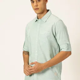 Thomas Scott Smart Pinstriped Roll Up Sleeves Pure Cotton Casual Shirt image 5