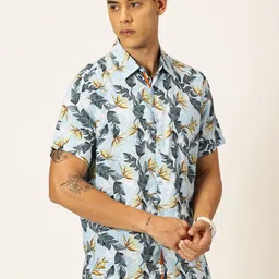 Thomas Scott Men Premium Floral Printed Spread Collar Casual Shirt image 4