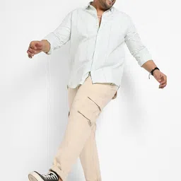 Instafab Plus Size Classic Regular Fit Horizontal Striped Cotton Casual Shirt image 2